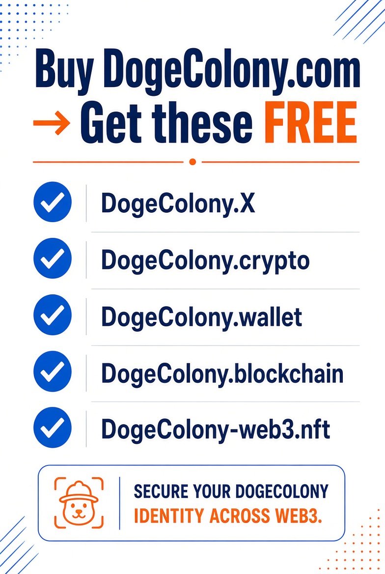 FREE Doge Colony web3 domains when buy DogeColony .com